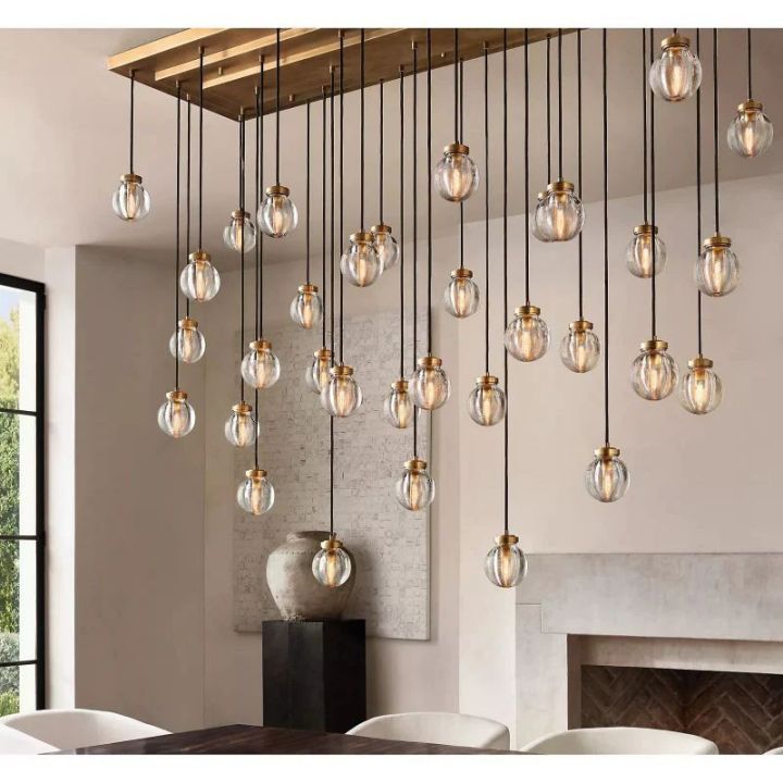 Augety Spherical Modern Rectangular Chandelier 54”