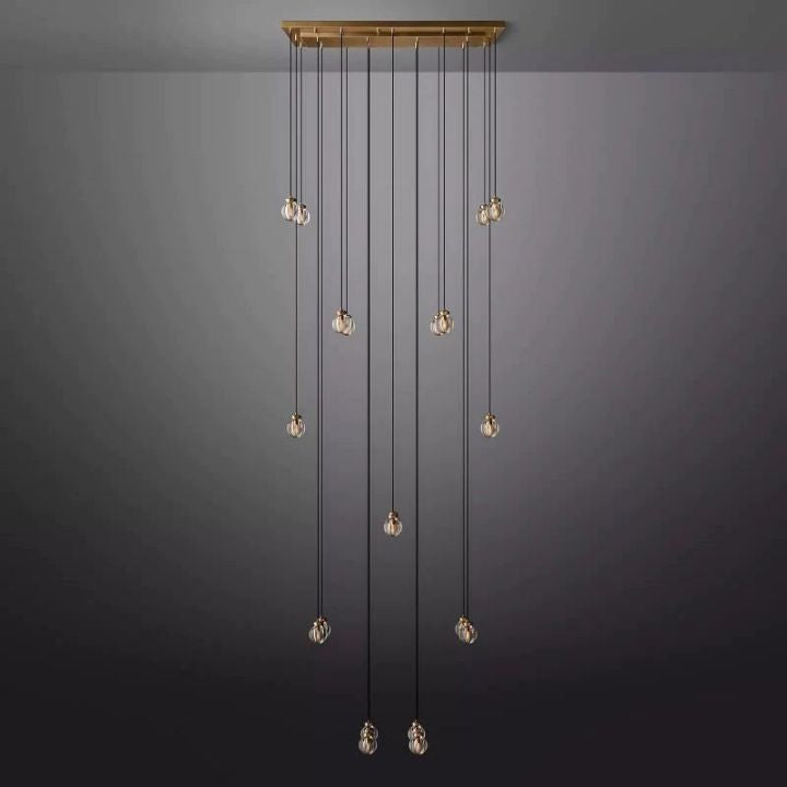 Augety Spherical Modern Rectangular Chandelier 54”