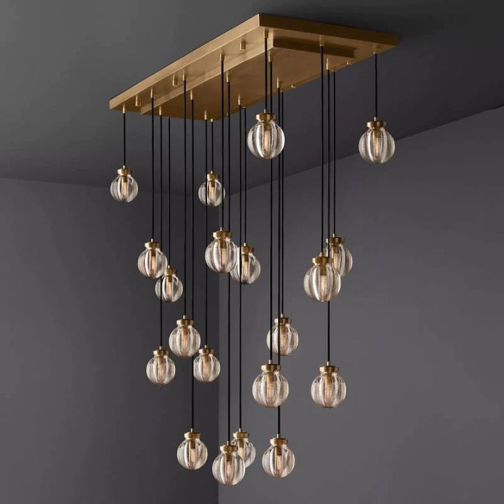 Augety Spherical Modern Rectangular Chandelier 54”