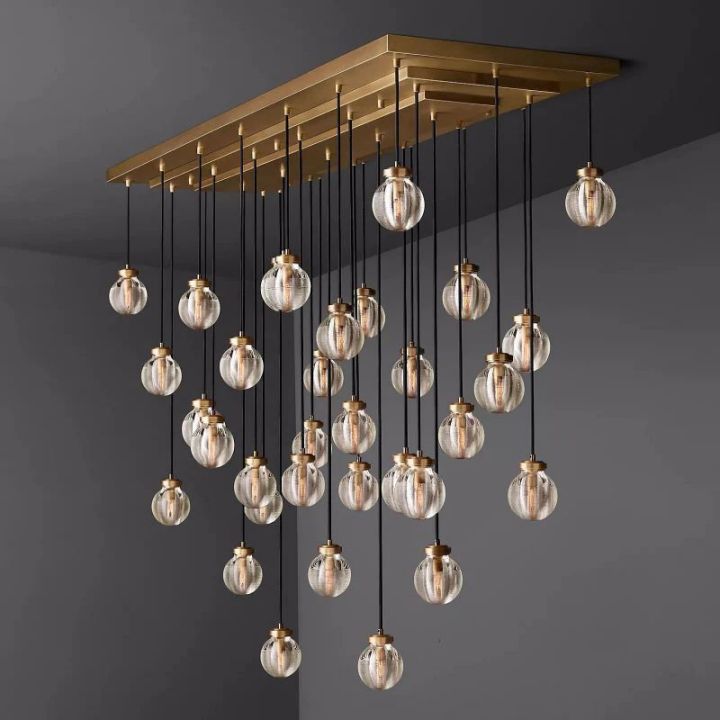 Augety Spherical Modern Rectangular Chandelier 72”