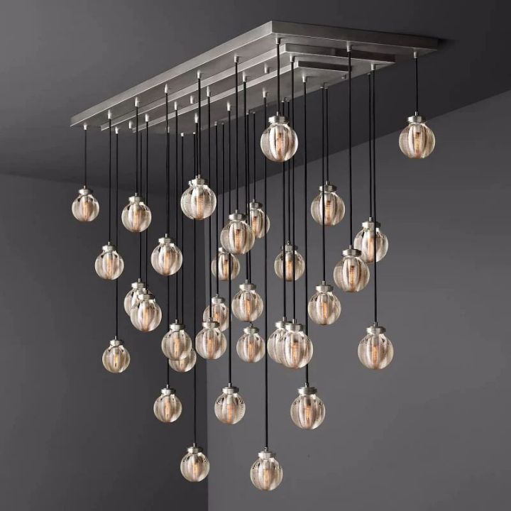 Augety Spherical Modern Rectangular Chandelier 72”