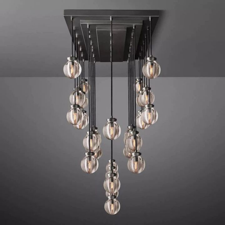 Augety Spherical Modern Rectangular Chandelier 72”