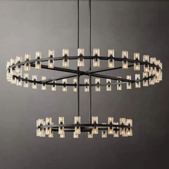 Aurora Wine-Glass Round 2-Tier Chandelier 60"