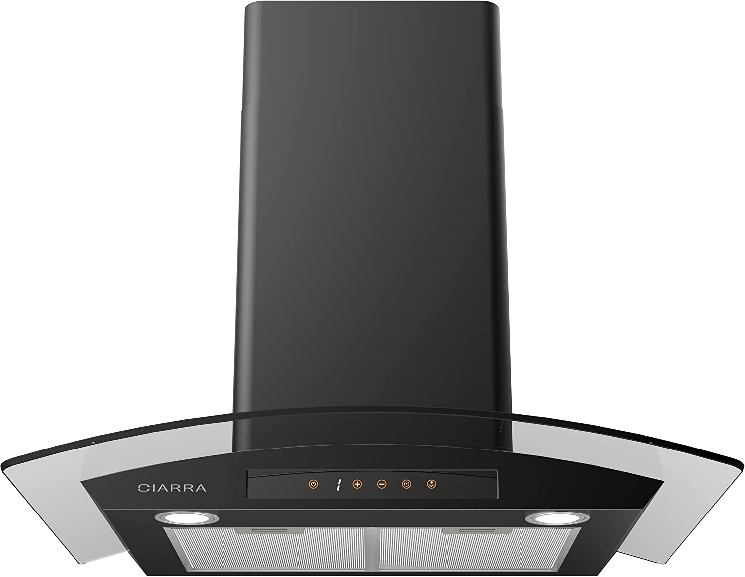 CIARRA 30" 450 CFM Wall Mount Convertible Range Hood in Black with Touch Controls and LED Lights