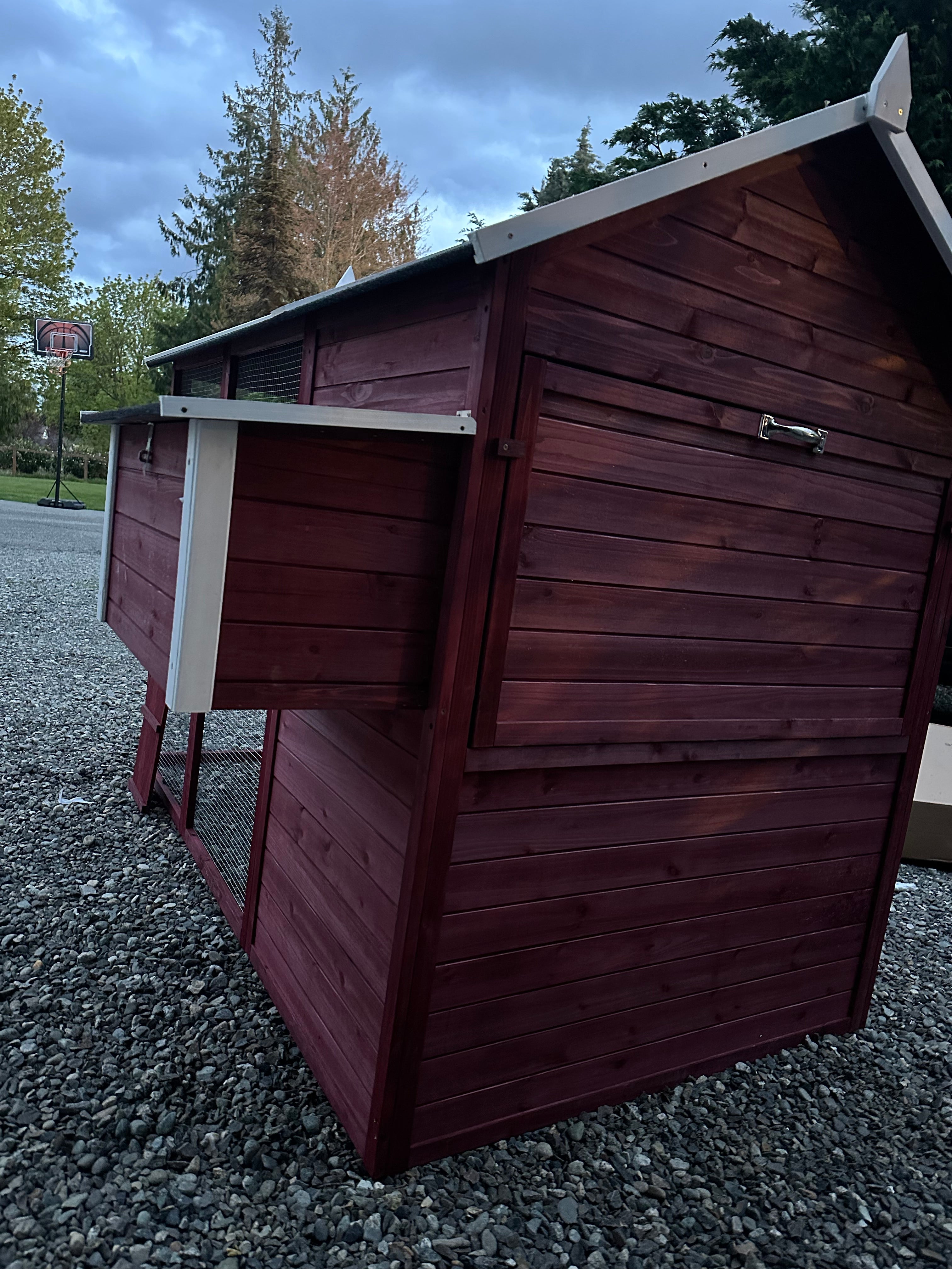 NEW FarmHouse Coop. In-Stock Barn Red Stain on sale