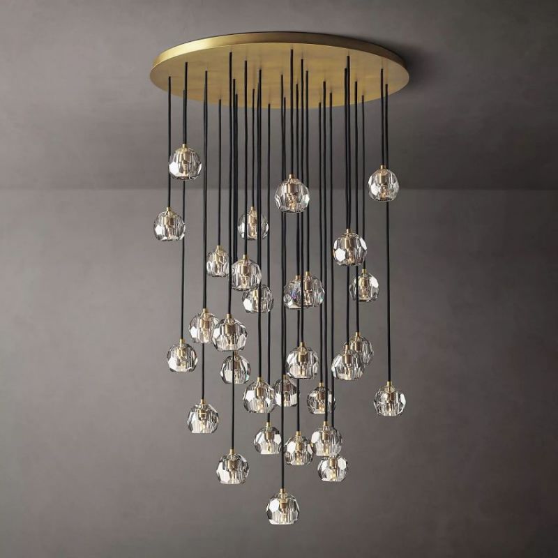 Crysball Cluster Round Chandelier 40"