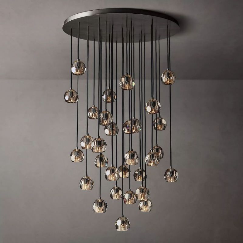 Crysball Cluster Round Chandelier 40"