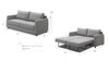 Blaine Sofa Bed - Open Box - Feather Grey