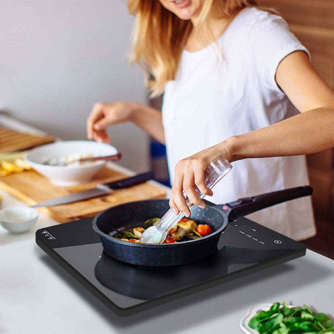 CIARRA 1800W Portable Induction Cooktop With Touch Controls