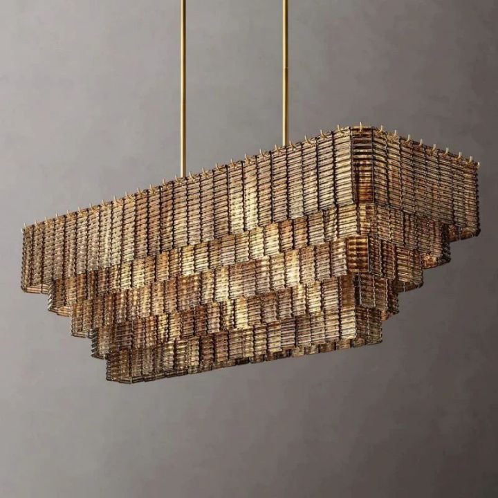 Viraag Smoke Rectangle Chandelier 59"