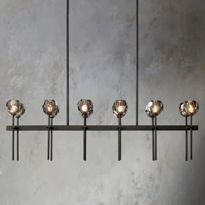 Crysball Double Linear Chandelier 60"