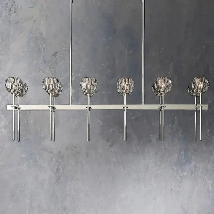 Crysball Double Linear Chandelier 60"