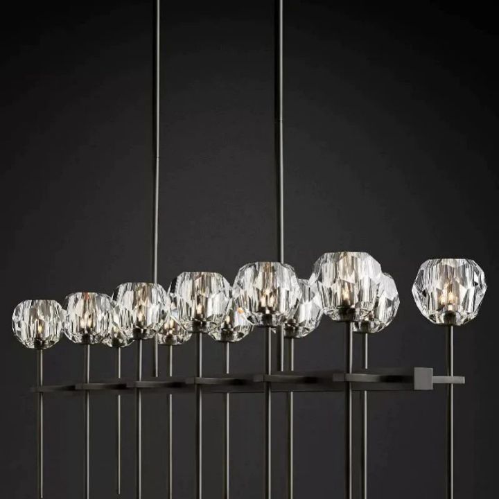 Crysball Double Linear Chandelier 60"