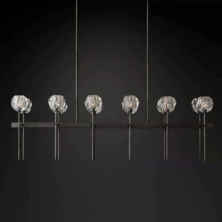 Crysball Double Linear Chandelier 60"