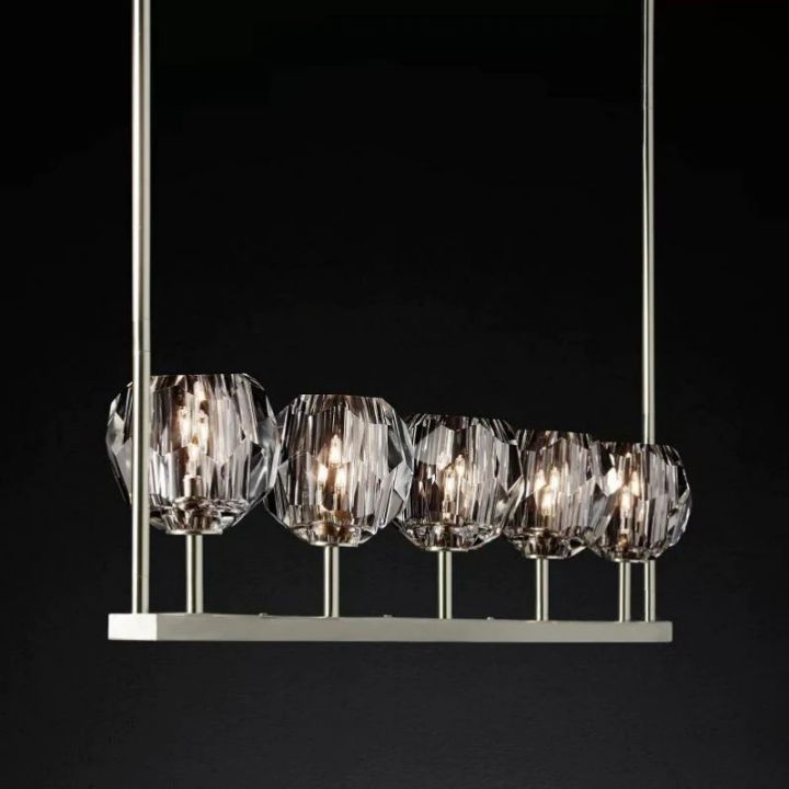 Crysball Glass Linear Chandelier 48"