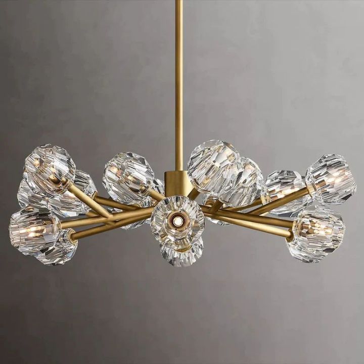 Crysball Glass Round Chandelier 36"