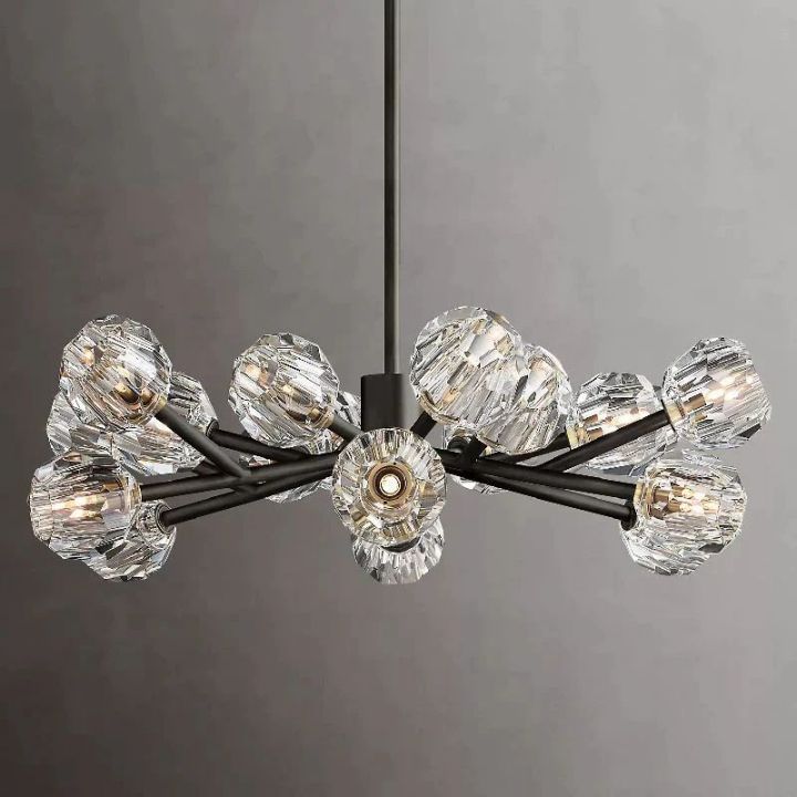 Crysball Glass Round Chandelier 36"