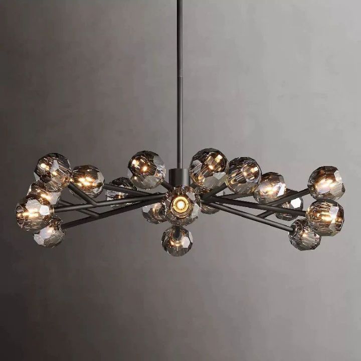 Crysball Glass Round Chandelier 48"