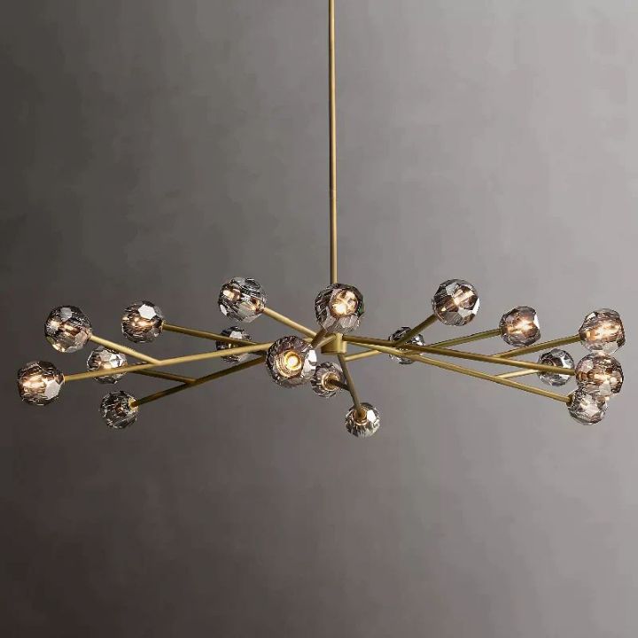 Crysball Glass Round Chandelier 72"