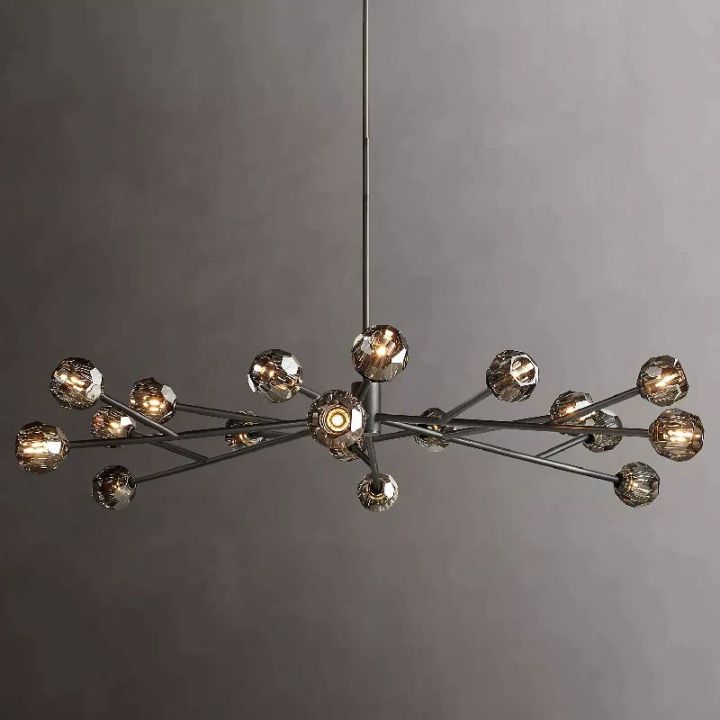 Crysball Glass Round Chandelier 72"