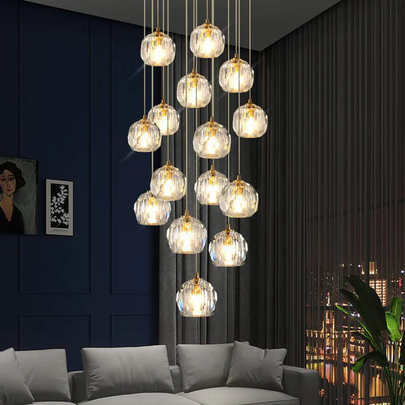 Crysball Cluster Round Chandelier 40"