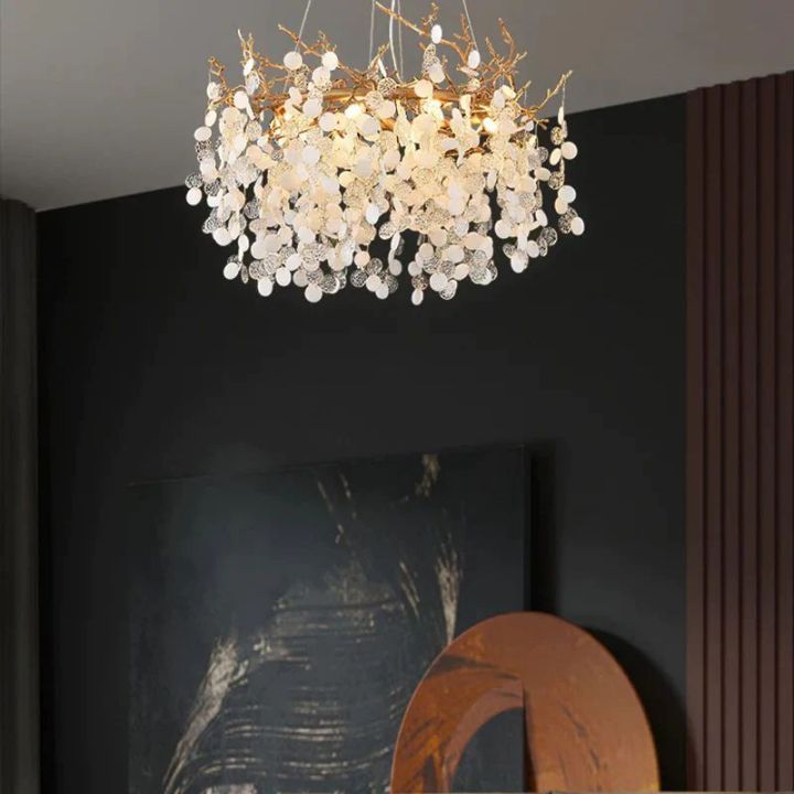 Donna Round Circle Fortune Tree Round Branch Chandelier