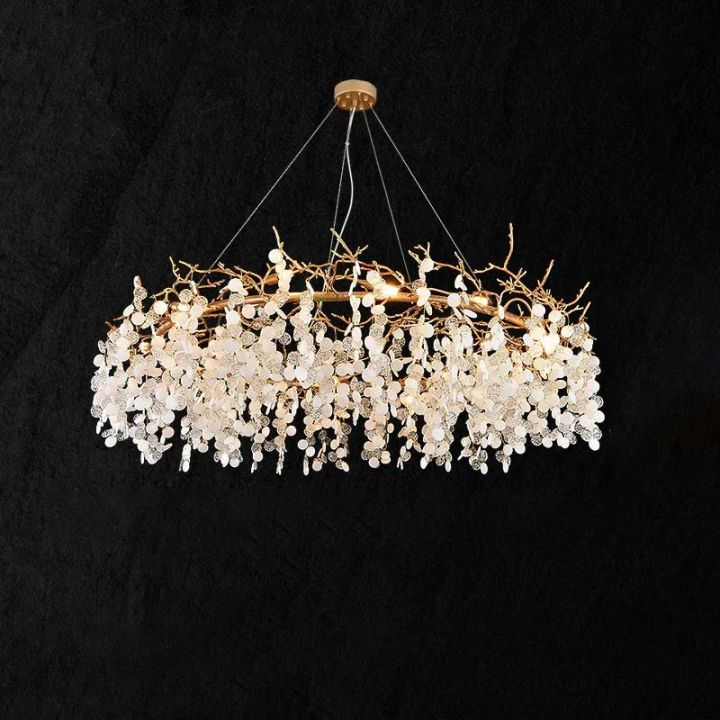 Donna Round Circle Fortune Tree Round Branch Chandelier