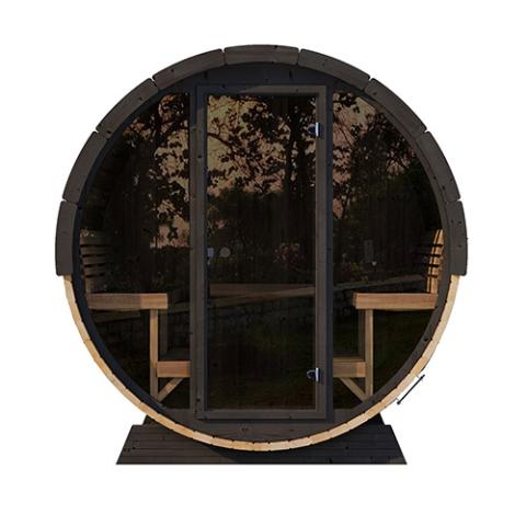 SaunaLife Model EE8G Sauna Barrel Glass Front