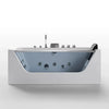 Alcove Whirlpool Rectangular Bathtub with LED Lights