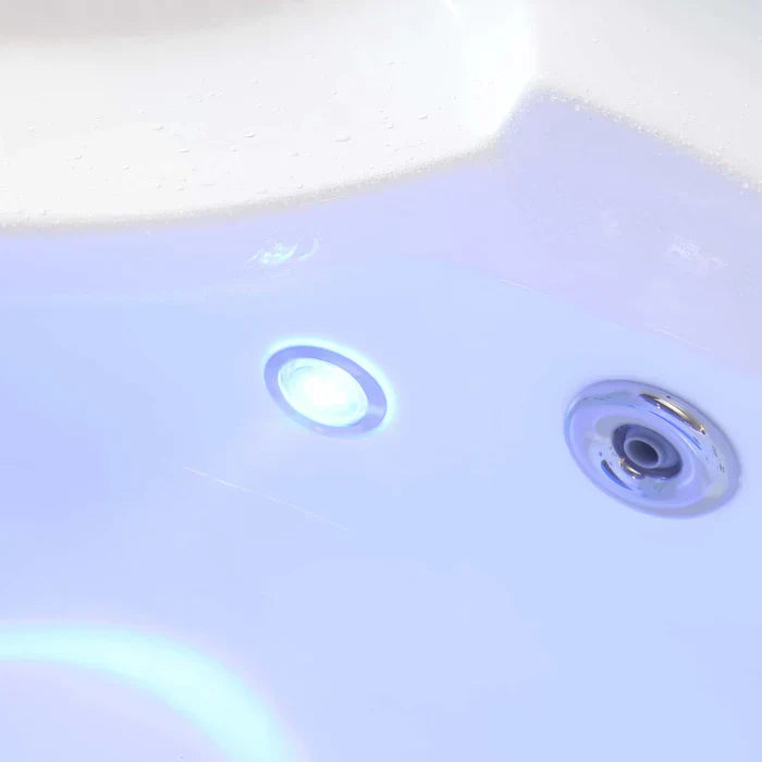 Hydrotherapy Corner Whirlpool Bathtub with LED Lights