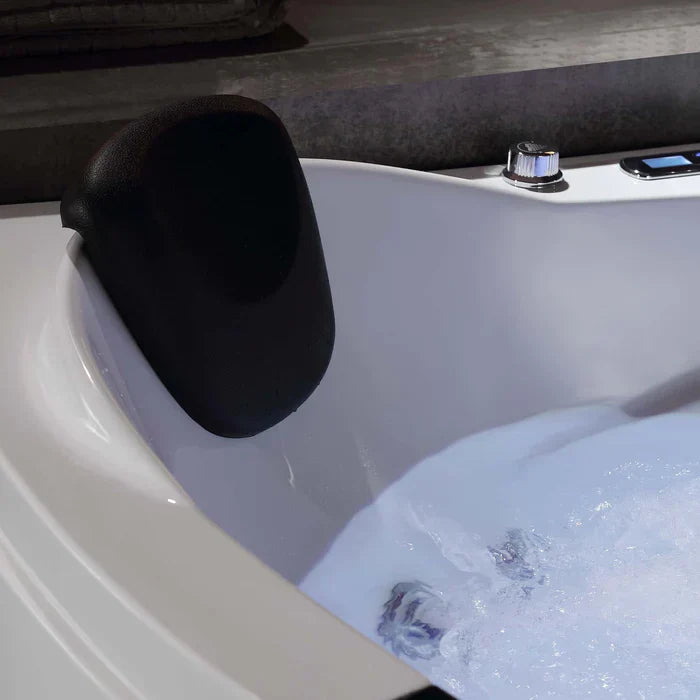 Hydrotherapy Corner Whirlpool Bathtub with LED Lights