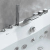 Alcove Whirlpool Rectangular Bathtub with LED Lights