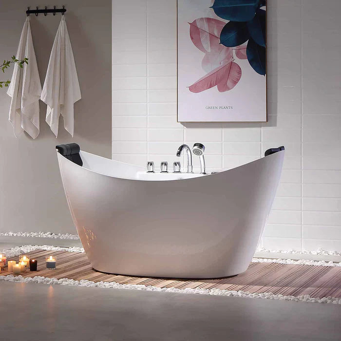 Empava 67 in. Hydromassage Freestanding Whirlpool Bathtub | EMPV-67AIS10