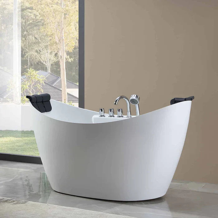 Empava 67 in. Hydromassage Freestanding Whirlpool Bathtub | EMPV-67AIS10