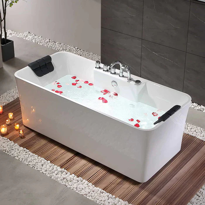 Empava 67 in. Freestanding Rectangle Whirlpool Bathtub | EMPV-67AIS16