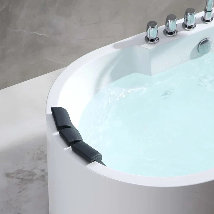 Empava 67 in. Freestanding Oval Whirlpool Bathtub | EMPV-67AIS17