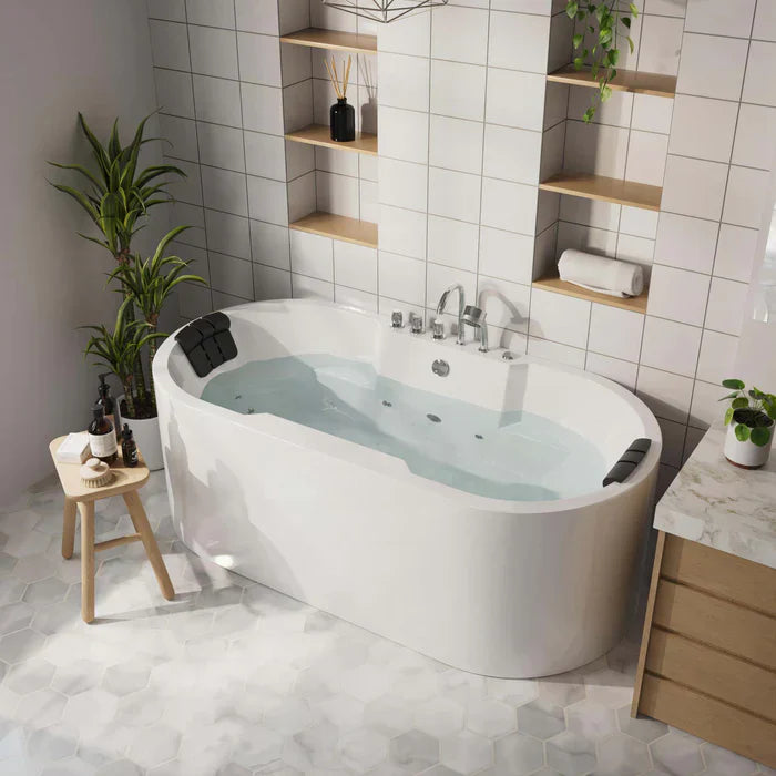 Empava 67 in. Freestanding Oval Whirlpool Bathtub | EMPV-67AIS17