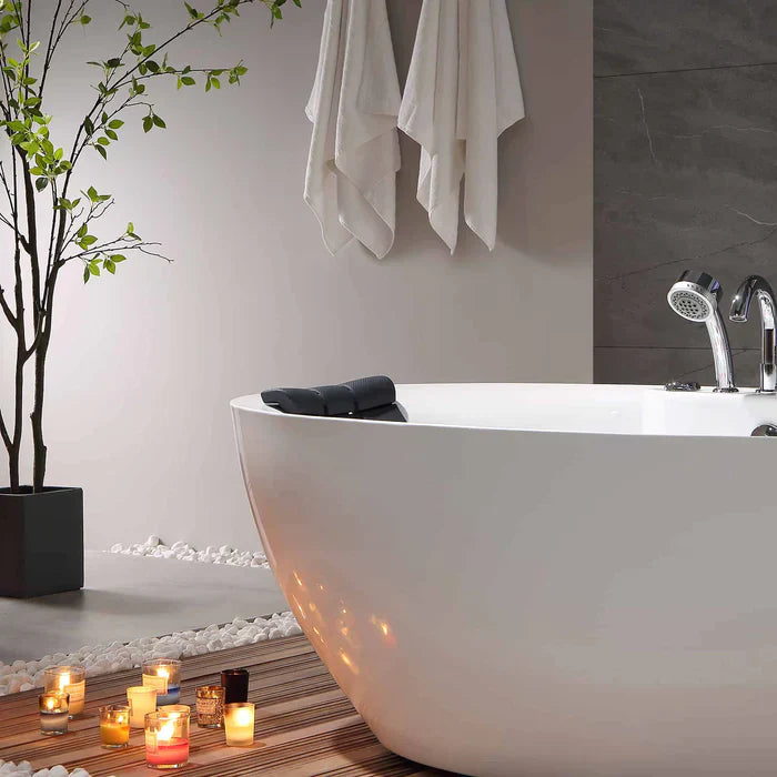 Empava 71 in. Freestanding Oval Whirlpool Bathtub | EMPV-71AIS14