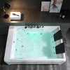 Empava 72 in. Alcove Whirlpool 2 Person Rectangular Bathtub with LED Lights | EMPV-72JT367LED