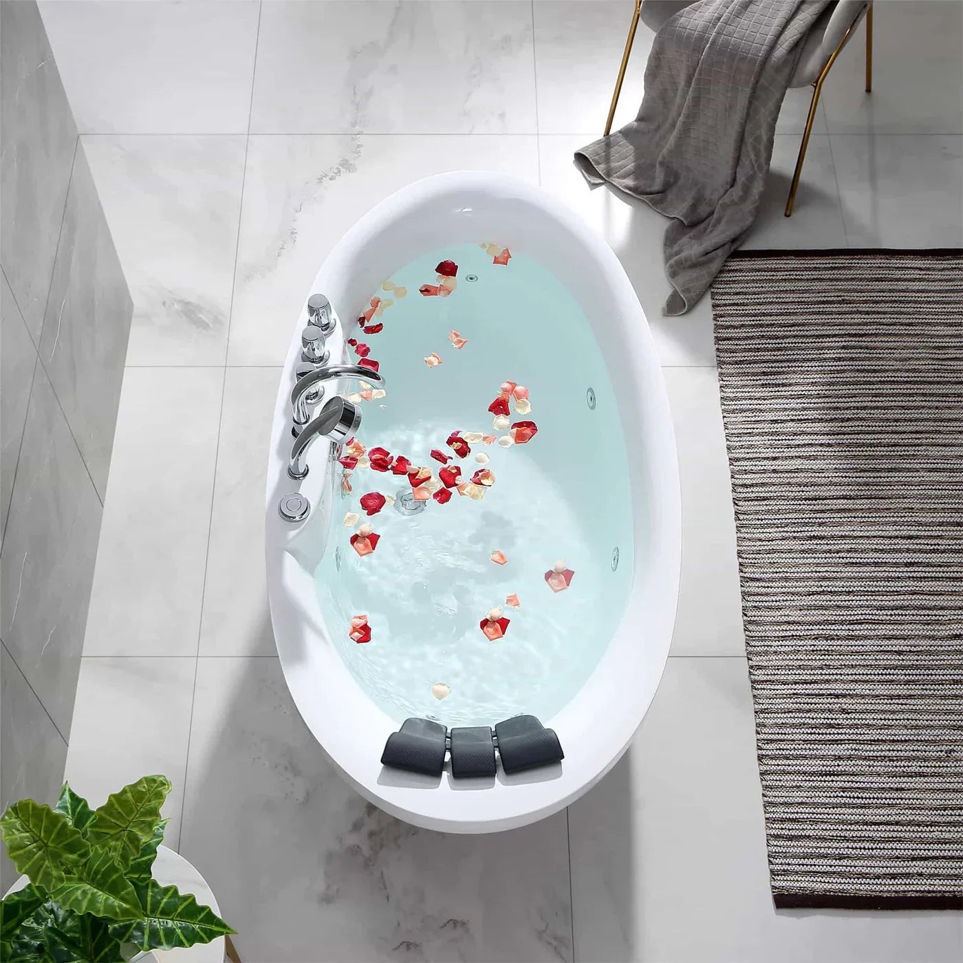 Empava 67 in. Freestanding Boat Shoe Whirlpool Bathtub | EMPV-67AIS13