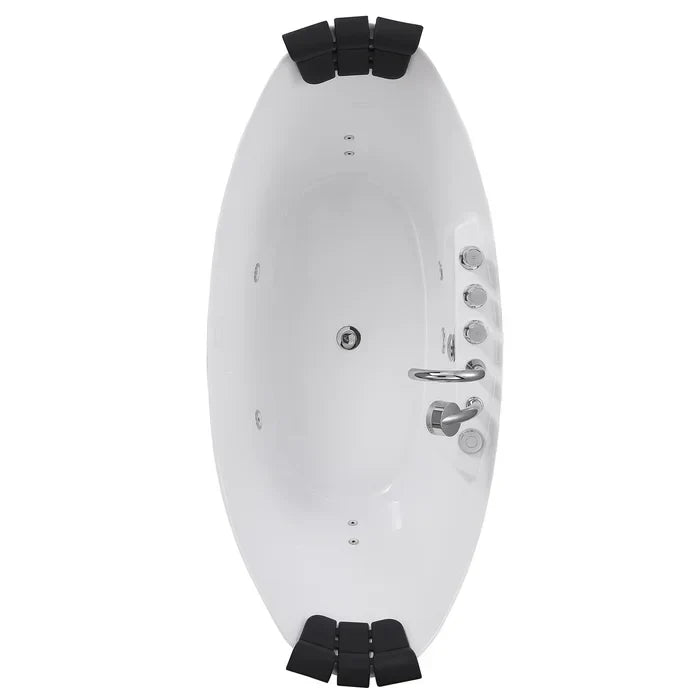 Empava 67 in. Hydromassage Freestanding Whirlpool Bathtub | EMPV-67AIS10