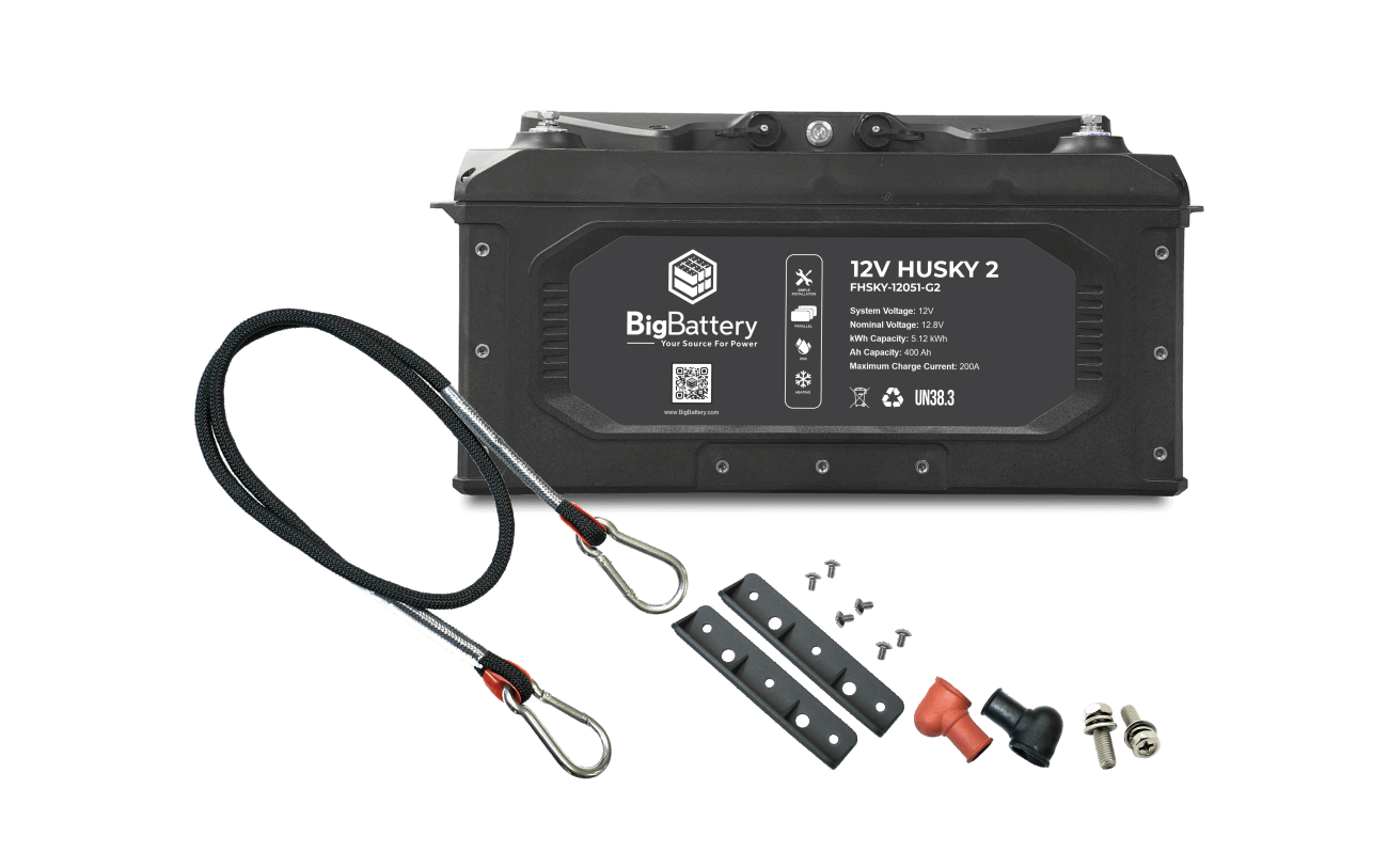 BigBattery HUSKY 2 LiFePO₄ Battery | 5,120Wh Capacity | 12V - 400Ah