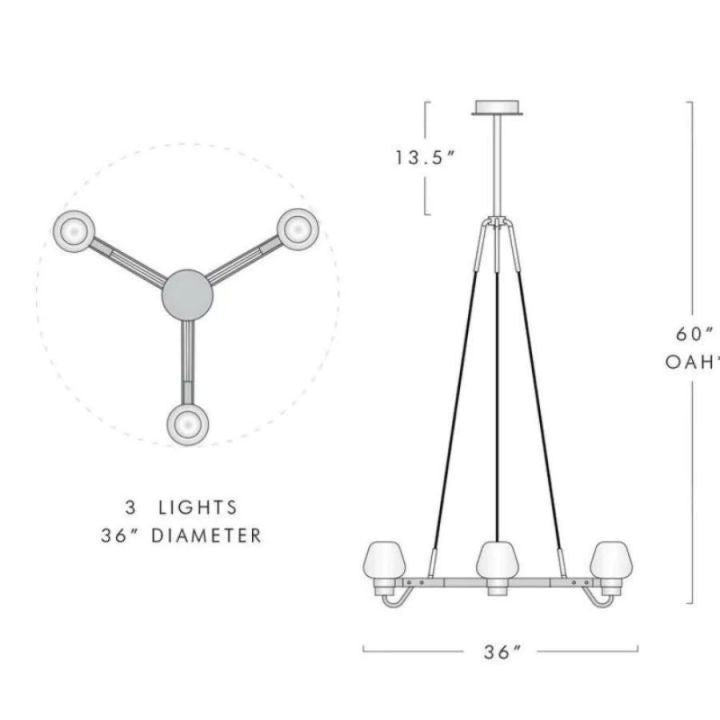 Favola 3 Light Chandelier