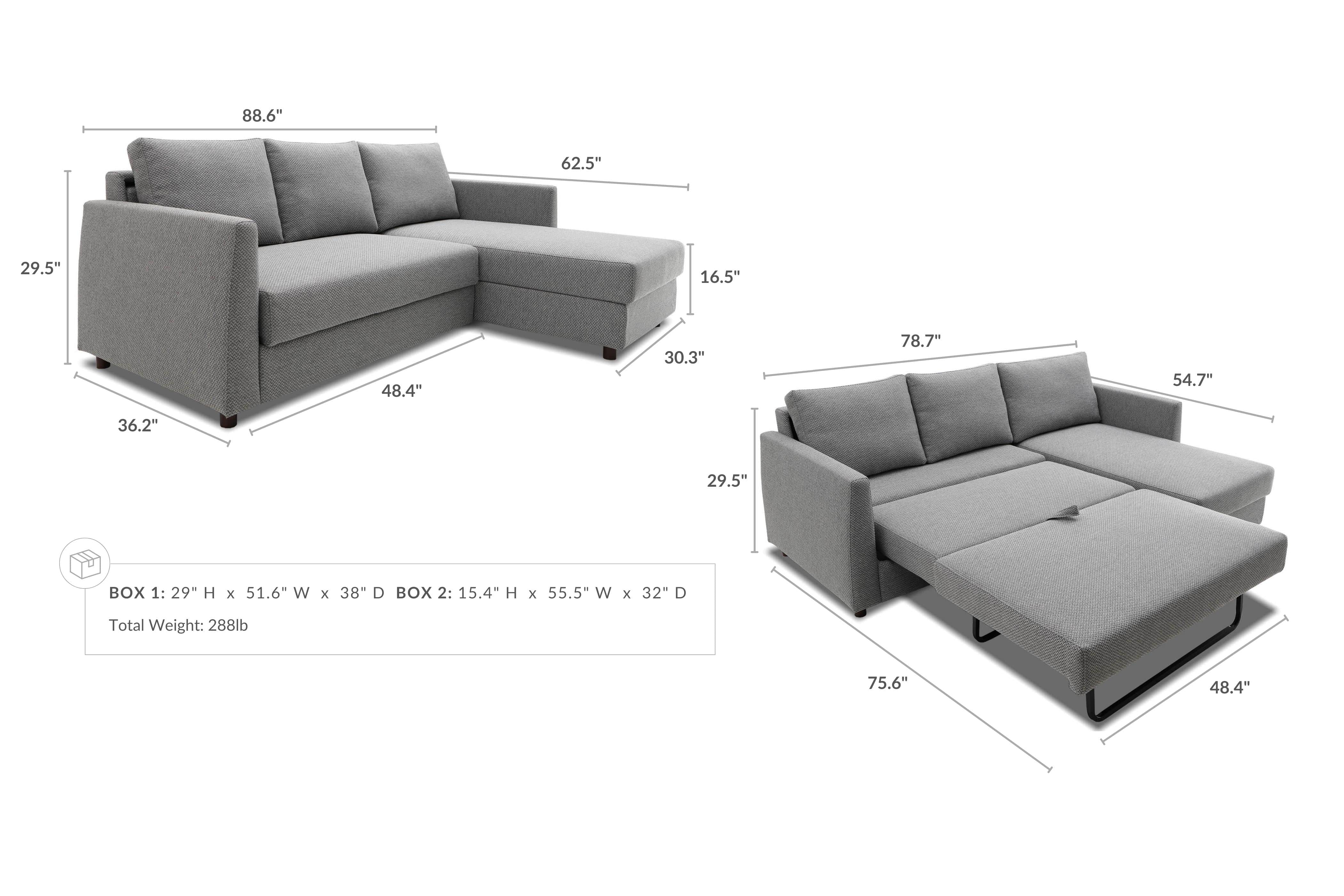 Fulton Reversible Sectional Sofa Bed With Storage