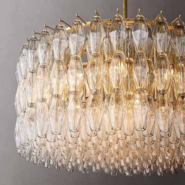 Galaxy Clear Glass Round Chandelier 37"