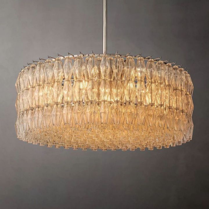 Galaxy Clear Glass Round Chandelier 47"