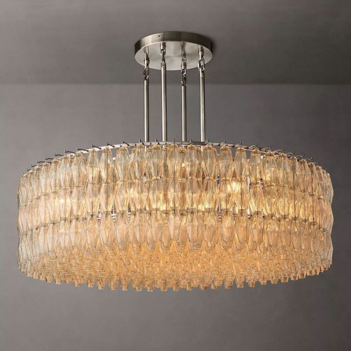 Galaxy Clear Glass Round Chandelier 62"