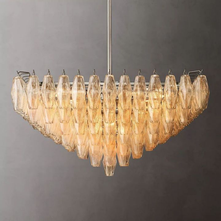 Galaxy Clear Glass Square Chandelier 32"