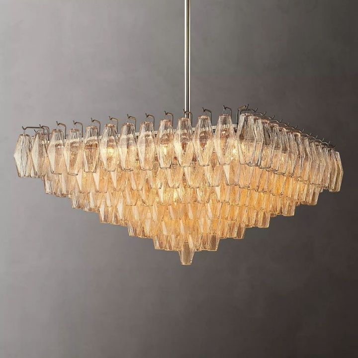 Galaxy Clear Glass Square Chandelier 32"