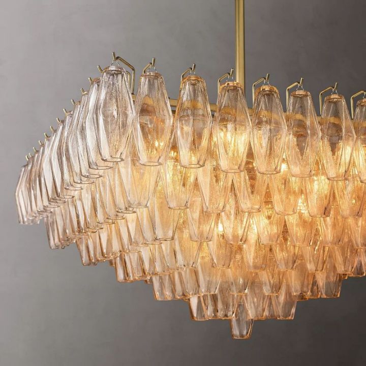 Galaxy Clear Glass Square Chandelier 32"